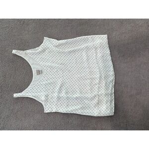 Chico's Polka Dot Tank Top White Black Size 2 (12/14) Sleeveless Lined Blouse